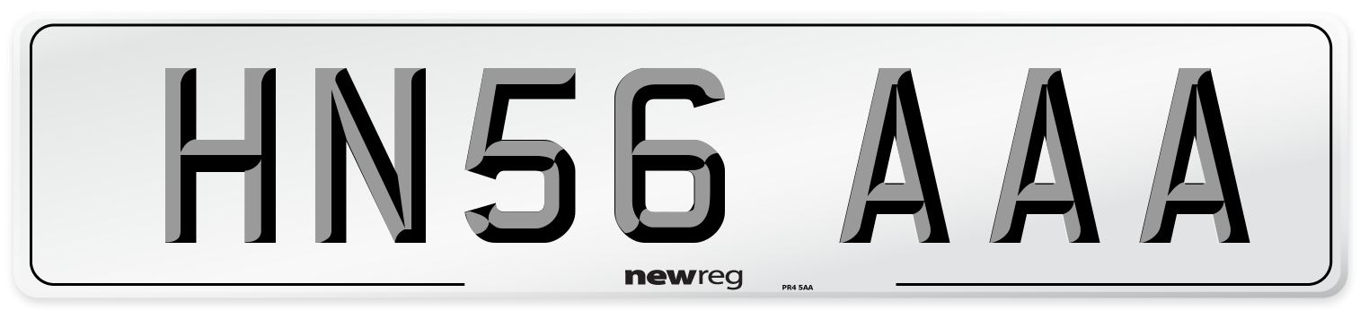 HN56 AAA Number Plate from New Reg